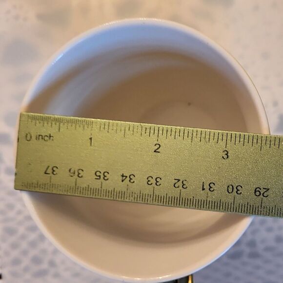 NEW Ciroa Vintage Monogram "M" Initial Porcelain Gold Accents Footed Coffee Mug - Picture 4 of 4